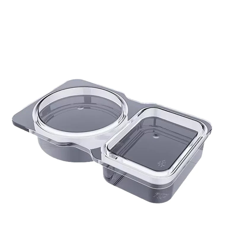 130ml Double Cavities 2-Compartment Leak Proof Plastic Lid Reusable Lunch Box & Snack Containers