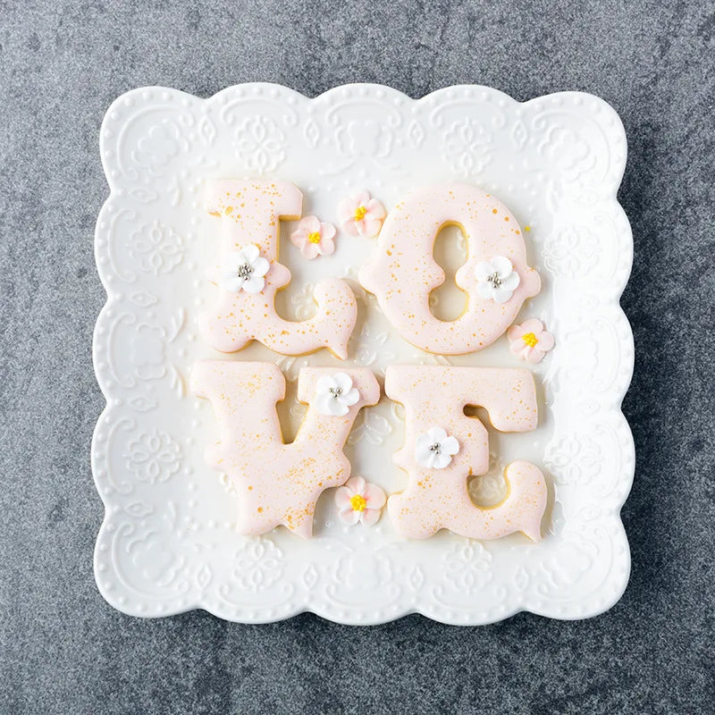 Saffron Big Alphabet Letters Plastic Cookie Cutter Biscuit Baking Printing Mold for Creative Biscuits & Cookies
