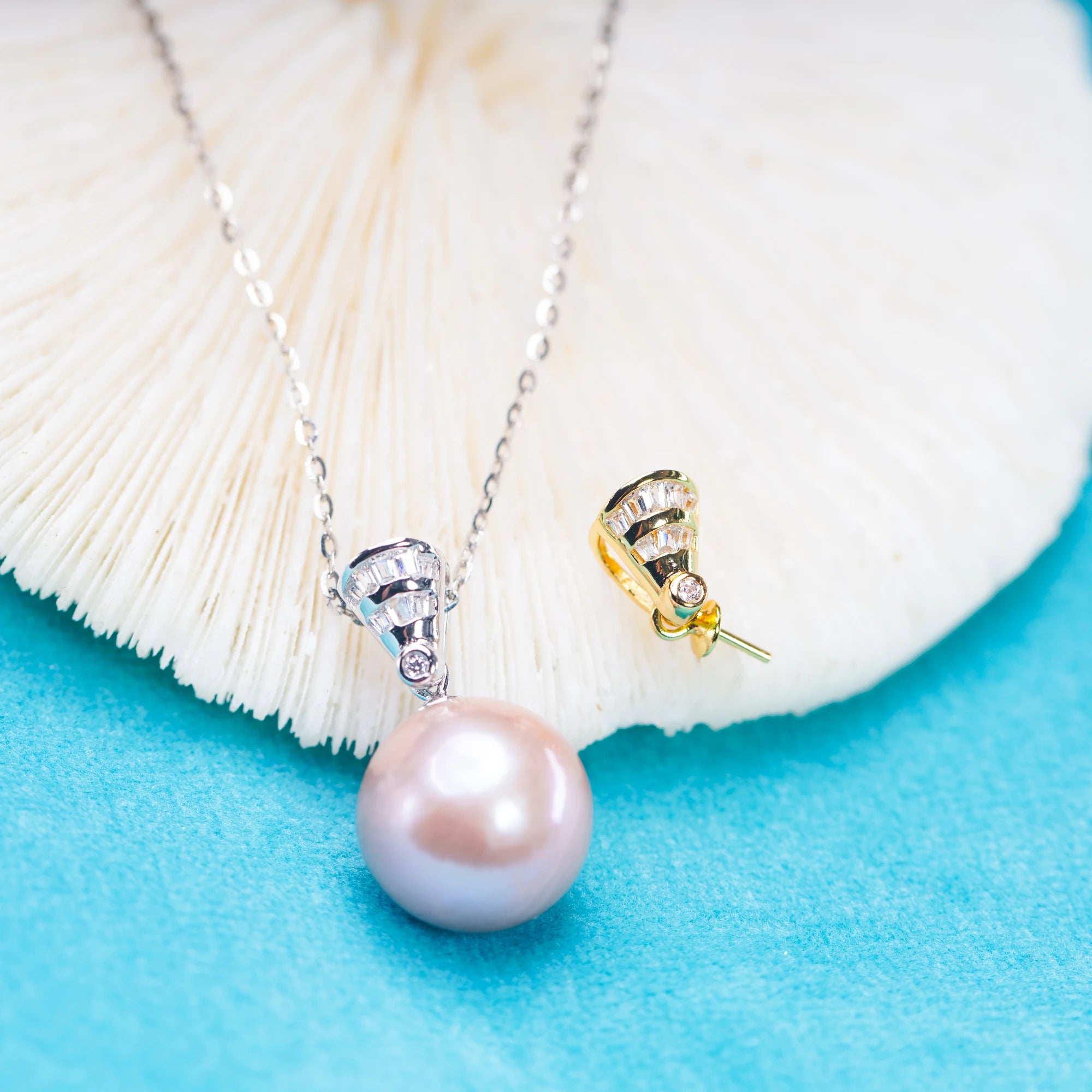 Pe011062 DIY 9-12mm Natural Freshwater Pearl Pendant Accessory 925 Sterling Silver Engagement Jewelry Necklace for Women