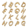 CZ8124 High Quality Small Thin Mini 18k Gold Plated Brass CZ Micro Pave Small Alphabet Initial Letter Charm Pendant