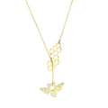 Wearable Ecosystem Story Animal Series Jewelry Pretty Hollow Bumble Bee Honeycomb Pendant Necklace