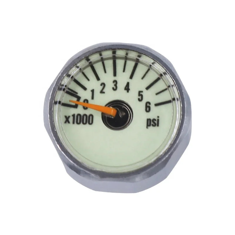 Small Pressure Gauge Dia 0-6000 psi Air Pressure Gauge Luminous at Night Thread 7/16-20UNF MegaBDM