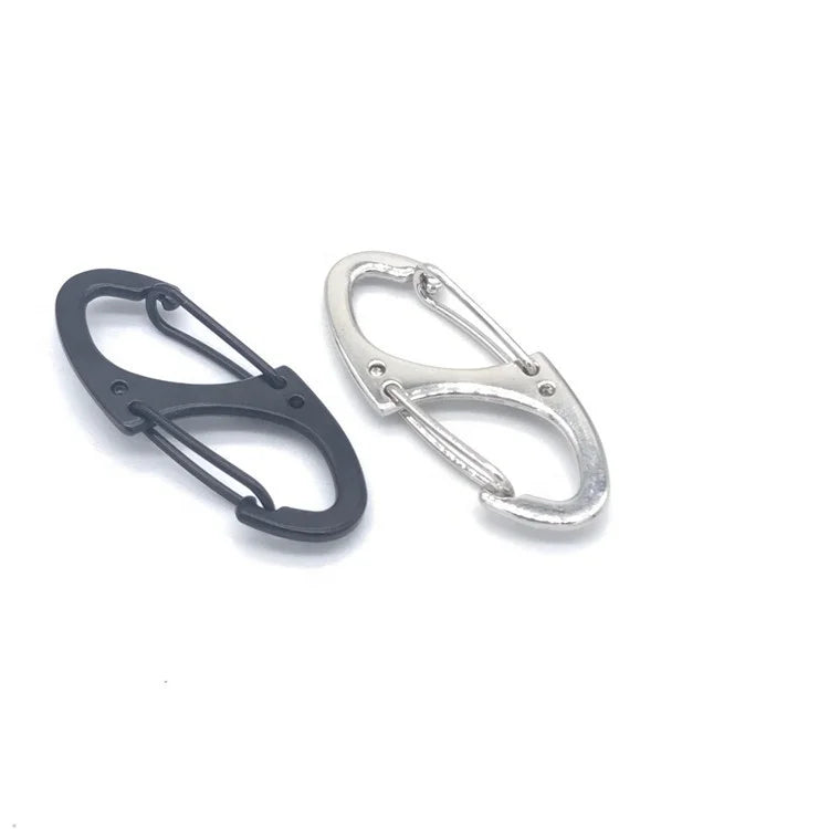 Alloy Buckle Climbing Outdoor EDC Equipment 8 Shape Mini Portable Metal Carabiner Ring Hiking EDC Tool Release Buckle Hook