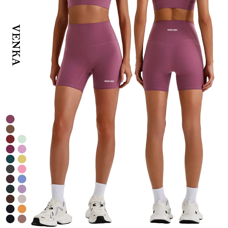 Wholesale Quick Dry No T Line No Embarrassment Line Sports Honey Peach Hip High Waist Workout Biker Yoga Tight Shorts for Women