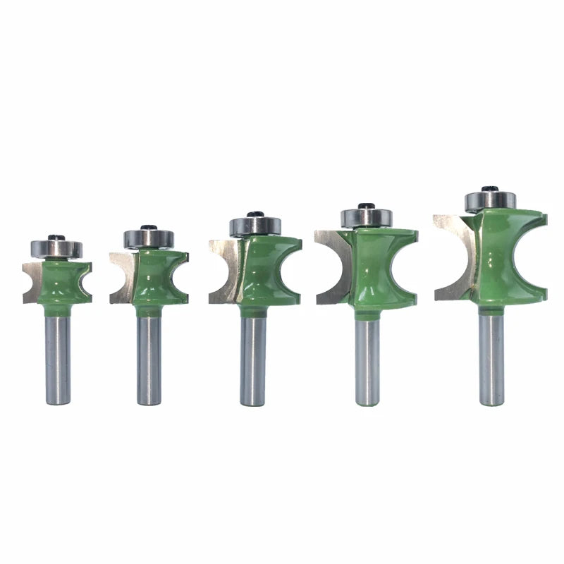 LAVIE 1 PC 8mm Shank Bullnose Half Round Bit Endmill Router Bits Wood 2 Flute Bearing Woodworking Tool Milling Cutter MC02047