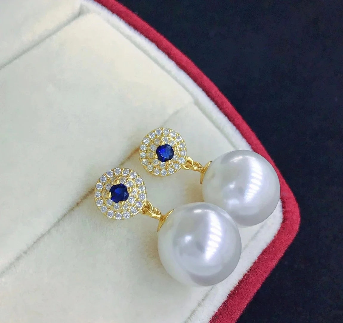 E1947 11-12mm DIY Natural Freshwater Pearl Charm Earrings Mounting Accessory 925 Sterling Silver Gold Plated  Jewelry for Women