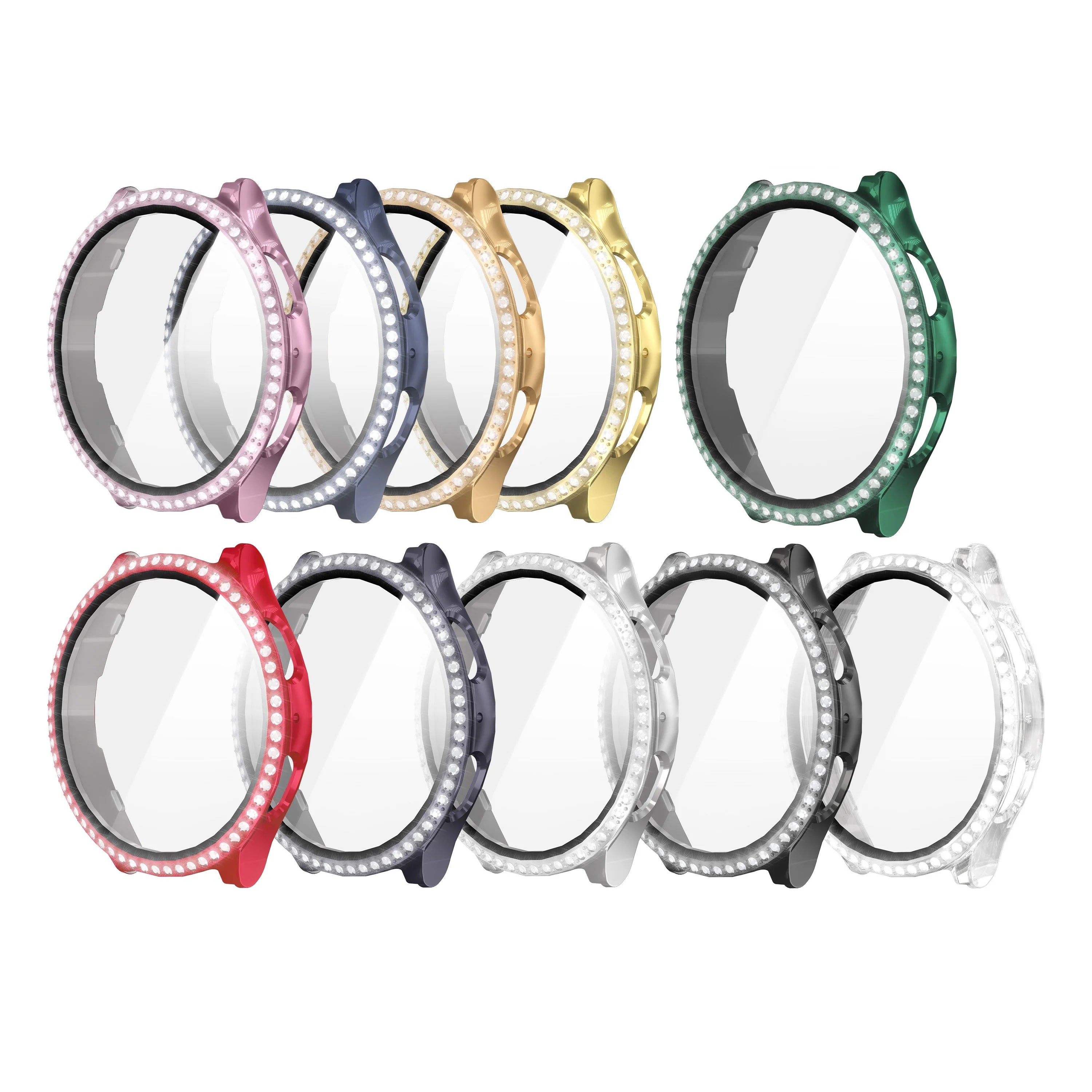 ShanHai Diamond Watch Case for Samsung Galaxy Watch 7 40mm Electroplate Protector Samsung 7 44mm PC + Glass Cover