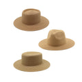 Wholesale Lady Boater Sun Hat Flat Top Straw Beach Hat Round Summer Sun Panama Hat Women