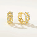 Nagosa Factory Wholesale 925 Sterling Silver 18k Gold Vermeil Cz Link Chain Huggie Hoop Earrings