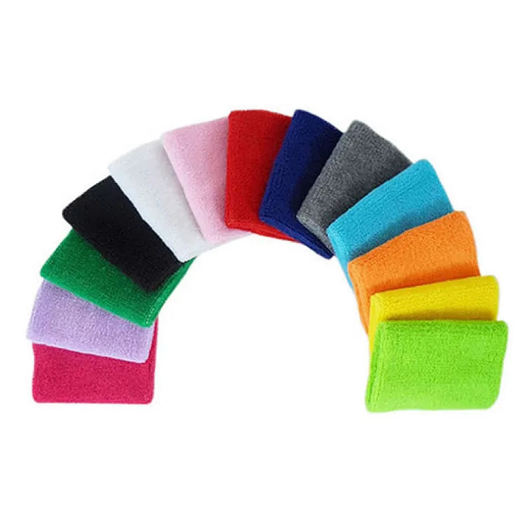 Custom Logo Sports Embroidered Cotton Sweatbands Terry Sweat Wrist Band Embroidery Sweatband Wristband