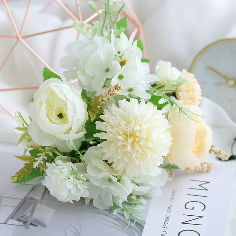 O-X0232 Factory Wholesale 7-head Peony European-style Cored Peony Wedding Hotel Decoration Bridal Holding Wedding Bouquets