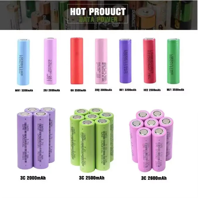 Cylindrical Battery 2600mah 3000mah 3500mah 4000mAh18650 Battery Power Banks