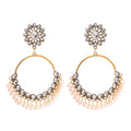 Bohemian Vintage Flower Pearl Tassel Dangle Earrings Design Earring Stud Hoop