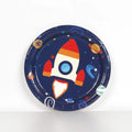 Pafu Kids Astronaut Solar Space Theme Party Supplies Outer Space Birthday Theme 7' Party Cake Paper Plates