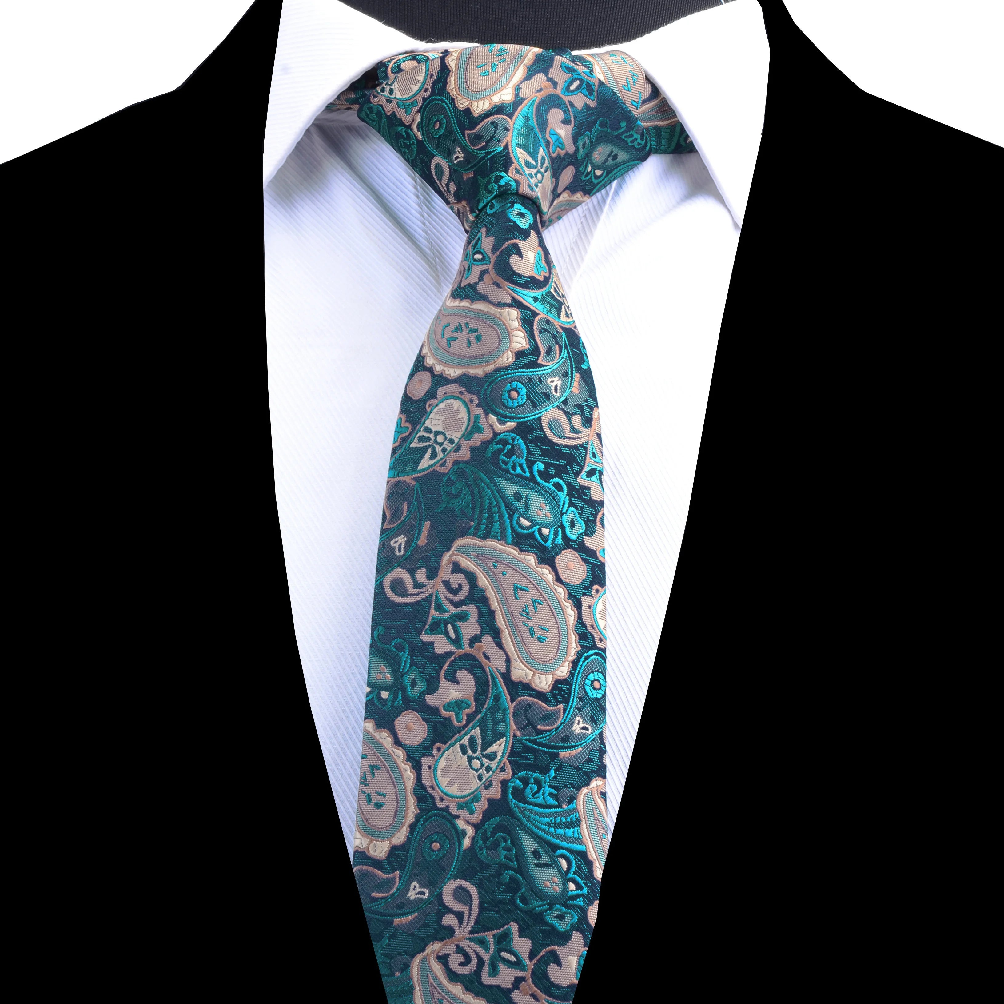 8cm Width Mens Ties New Fashion Paisley Neckties Gravata Jacquard Woven Slim Tie Business Wedding Party Floral Neck Tie