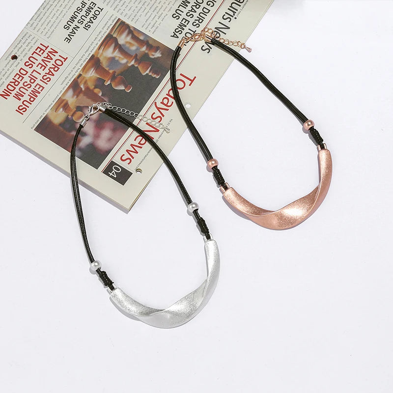 TongLing European Short Strand Rope Necklace Minimalist Geometric Necklace for Daily Life