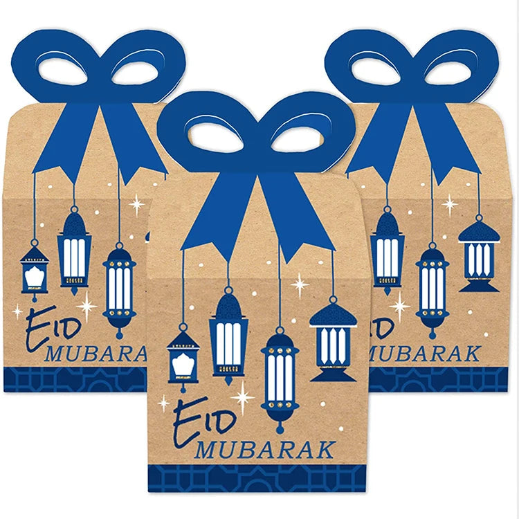 Customized Cute Ramadan Pattern Cake Box Party Trophy Box Set Packaging with Bowknot
