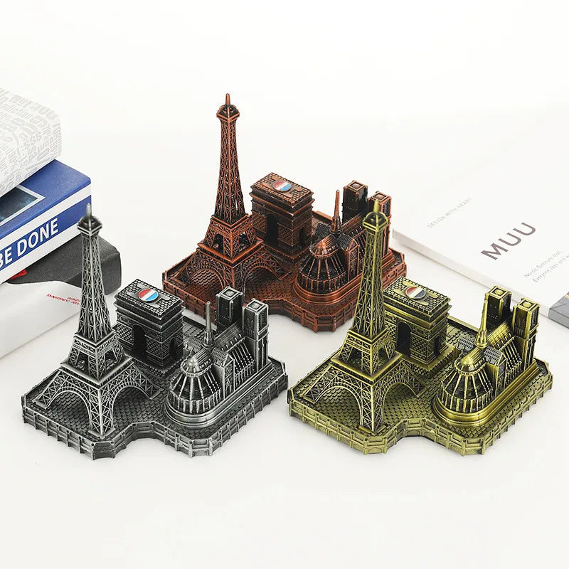 Architectural Model of Paris France Home Decorations Metal Arc De Triomphe of Notre Dame Alloy Die Casting Crafts
