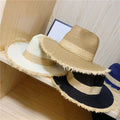 Summer Women Sun Hat Wide Brim Jazz Cap Tassel Floppy Foldable Ladies Women Straw Beach Hat Seaside Holiday