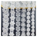 High Quality Luxury Flower Design White Pearl Fabric Lace Trim Ribbon