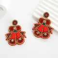 Hot Sell Christmas Earrings Jewelry Bohemia Christmas Tree Snowflake Bells Snowman Earrings Earrings Jewelry Customized