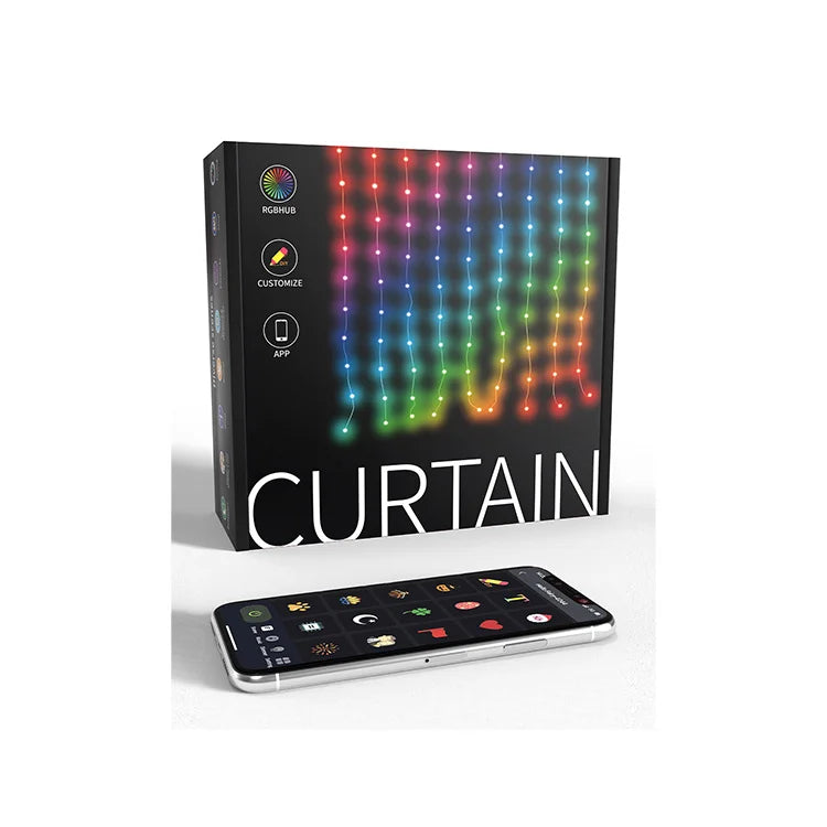 400LEDs RGB Fairy Curtain Lights 3m*3m Smart LED Curtain Light with USB Power Supply IP65 for Wedding & Christmas Decoration