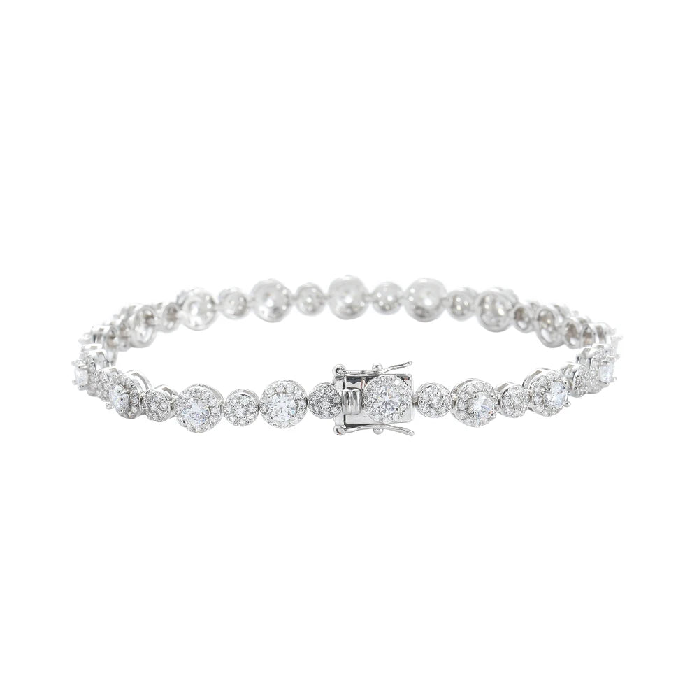 BB152 Bling Bling Brass Cubic Zircon Bracelets Men and Women Tennis Bracelets
