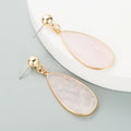 Dainty Crystal Teardrop Shaped Dangle Earrings Gold Plated Natural Raw Gemstone Agate Earrings