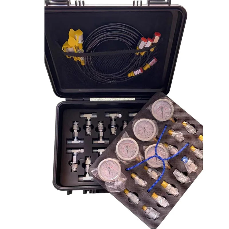 Hyunkook 2019 Version Excavator Diagnostic Tools 5 Gauge Measurement Tool Portable Hydraulic Pressure Test Kit