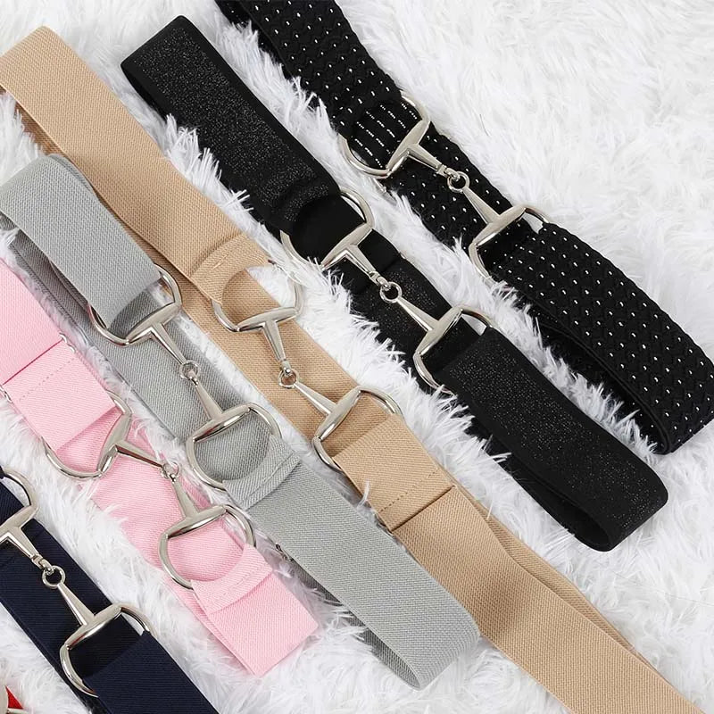 Ladies D Ring Buckle Belts with Flexible Fabric Fit All Size Horse Riding Bit Belts