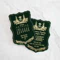 Single Green Velvet Card with Double-sided  Creative Shape Gold Foil Invitation for Wedding