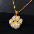 Wholesale Hiphop Jewelry in China Sterling Silver Moissanite Dog Paw Pendant  VVS1 Hiphop Charm Iceout Bling Pendant Necklace