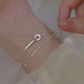 Factory Wholesale 925 Sterling Silver Double Layer Women CZ Diamond Circle Ball Chain Bracelet for Gift