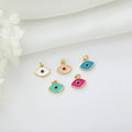 Jewelry Diy Mini Enamel Gold Plated Small Turkish Drop Oil Eye Bracelet Charms for Jewelry Making