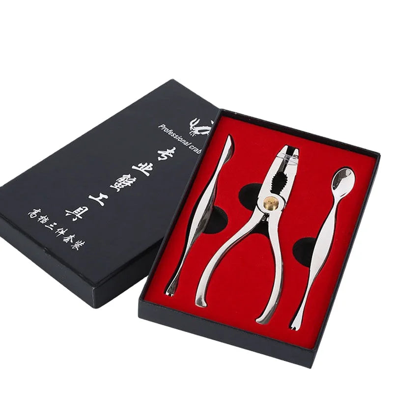 2026 Kitchen Crackers Lobster Leg Clamp Pliers Crab Crackers Knife 3 Pcs Seafood Tools Set with Black Box