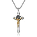 New Design Titanium Stainless Steel Cross Pendant Necklace Men DZ371