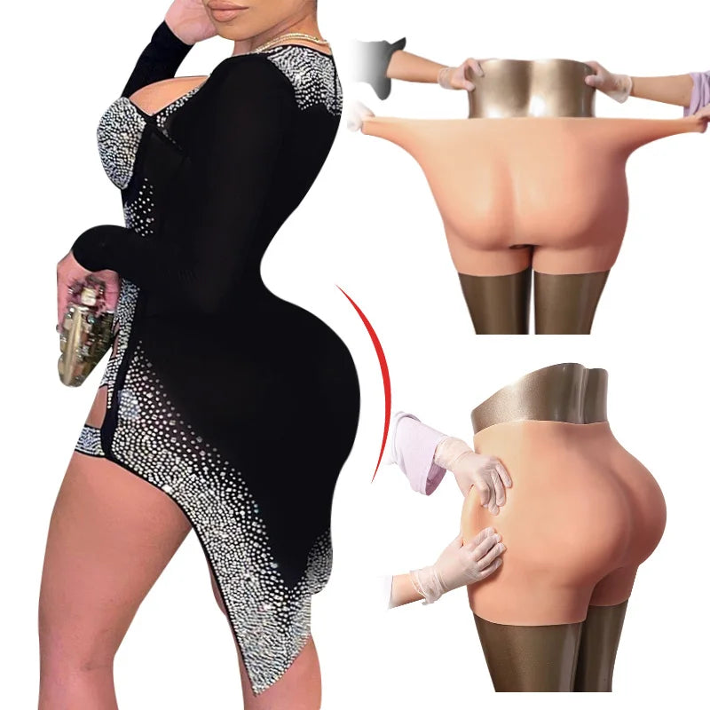 Artificial Silicone Abundant Buttocks Push up Panty Body Shaper Realistic Padded Bum Butt Pants Open Crotch Hip Lifter Shaper