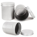 300ml Empty Aluminum Silver Candle TinsRound Cosmetic Sample Metal Container Aluminum Canister with Screw on Lid