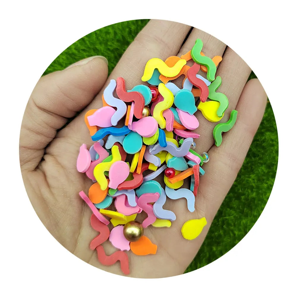 Mix Polymer Clay Balloon Slices Round Beads Mix Craft for Diy Manicure Decorations Scrapbook Mobile Phone Ornament