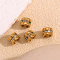 Jachon Zircon Jewelry Ear Cuff 18k Gold Plated Earrings Waterproof Stainless Steel Jewelry