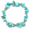 Natural Gem Stone Bracelet for Women Turquoise Tiger Eye Crystal Quartz Stretch Chip Beads Nuggets Bracelets Bangles