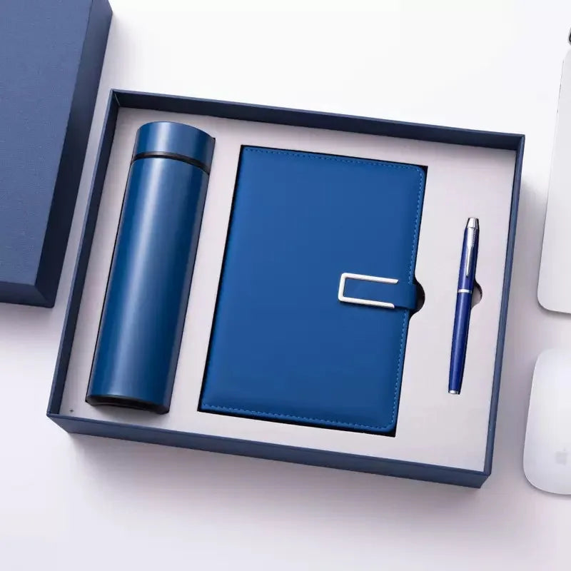 Trend 2026 Souvenir Corporate Gifts Custom logo A5 Notebook Set Diary with Pen and Stainless Steel Water Bottle Box Set
