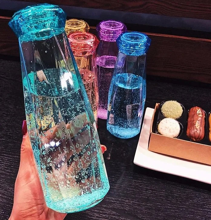 Portable Diamond Cup Creative Promotional Water Bottle Custom High Quality Glass Water Bottle for Women
