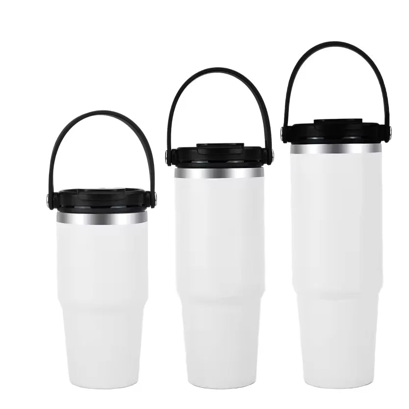 2024 Watersy Double Wall Stainless Steel Tumbler 20oz/30oz/35oz Insulated Vacuum Thermal Cups Travel Mugs with Handle Lid