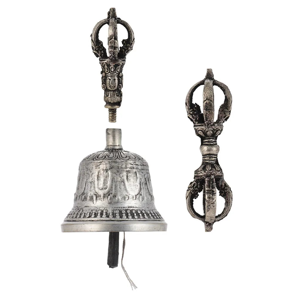 Handcrafted Tibetan Buddhist Temple Meditation Singing Bell with Dorje Vajra Buddhism Practice Instrument