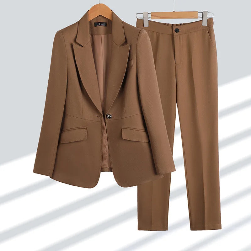 S-3XL   Casual and Elegant Modern Business Women's Clothing Women's Pants Suit Jacket 2-piece Set Office Pants Set