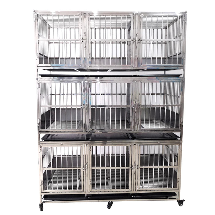 USMILEPET Stainless Steel Boarding Cage for Pets with Snap Button Closure Customised Design