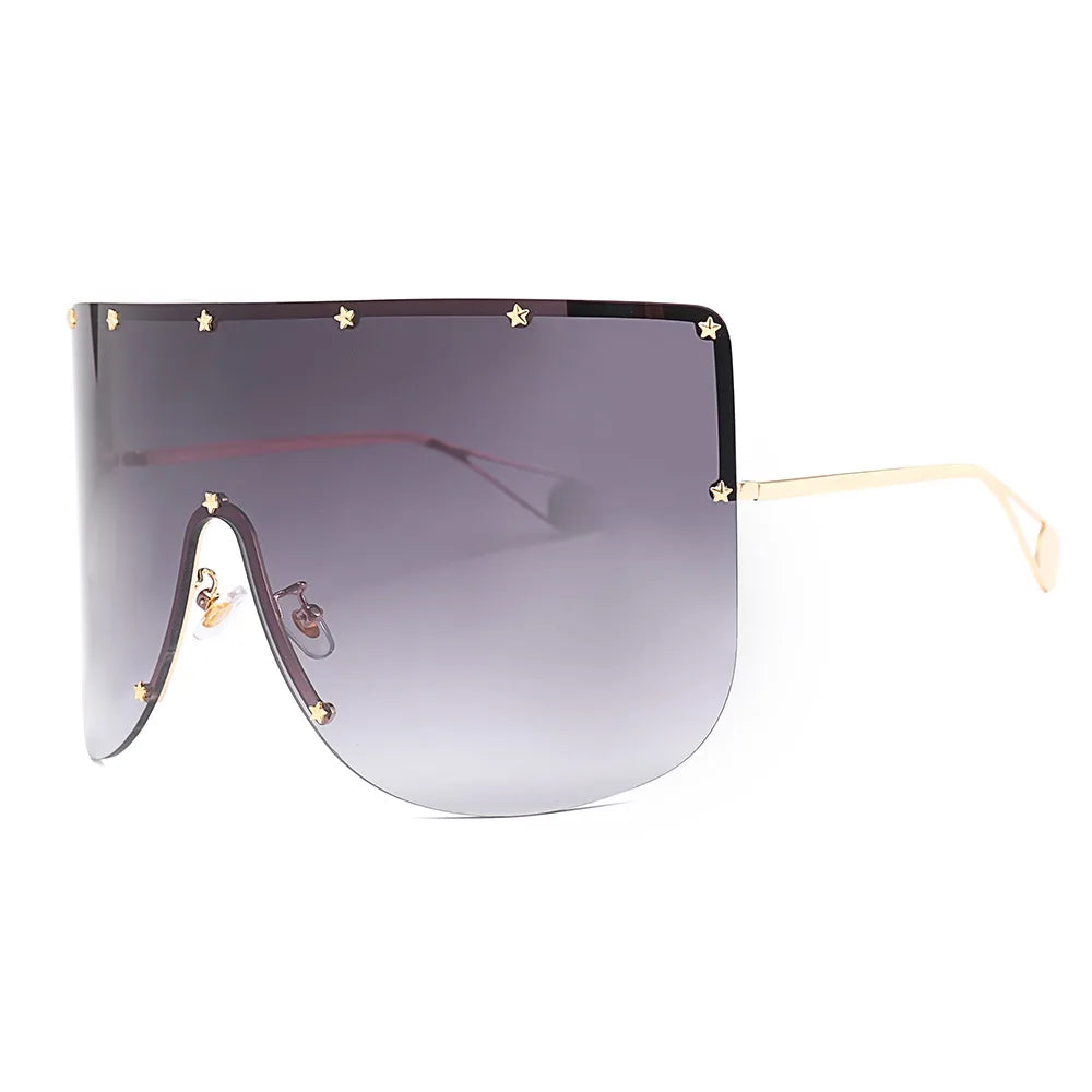 Fashion Eyewear Multicolor CE UV400 Windproof Eye Shield Star Oversized Women Men Sun Glasses Shades Sunglasses 2024 New