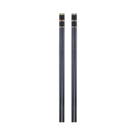 Chinese Supplier Non-slip Design square clear Plastic PPS Black Chopsticks Set for Eating Sushi Noodles