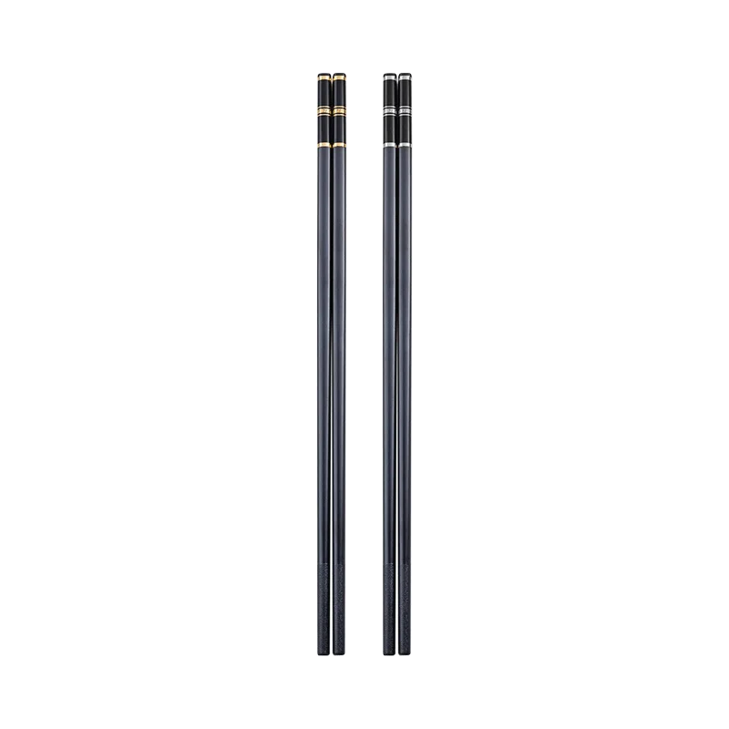 Chinese Supplier Non-slip Design square clear Plastic PPS Black Chopsticks Set for Eating Sushi Noodles